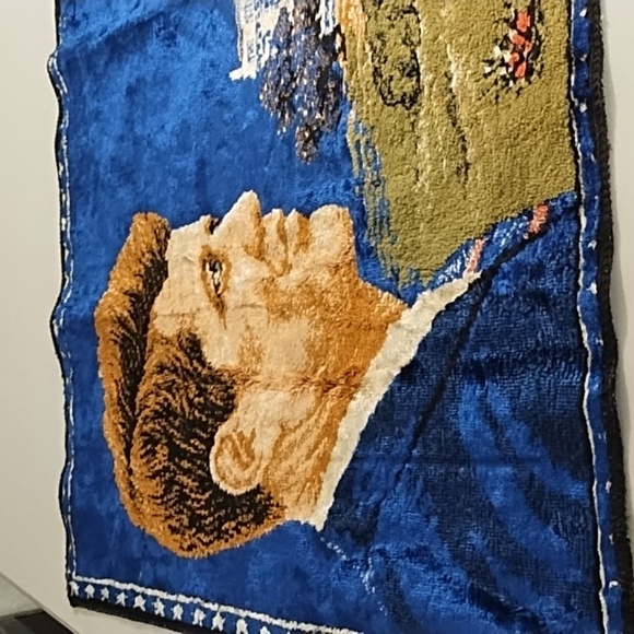 Vintage JFK Co Collectors Tapestry American Flag USA Capitol Velvet Tapestry - Picture 9 of 12